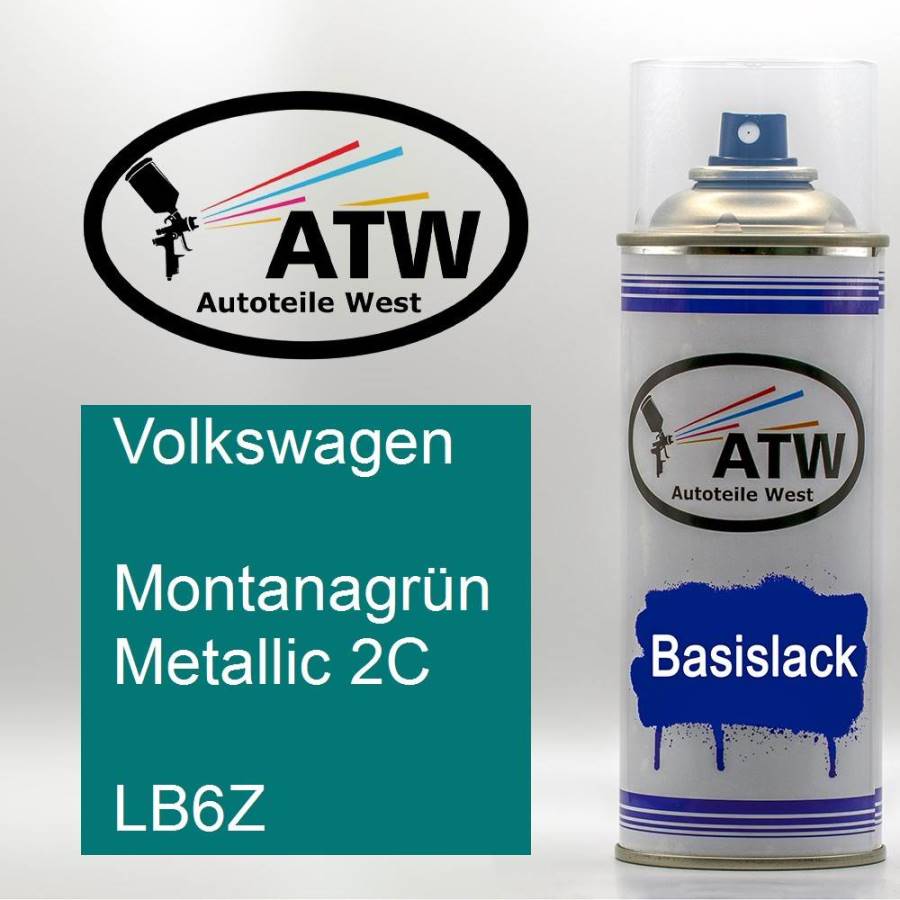 Volkswagen, Montanagrün Metallic 2C, LB6Z: 400ml Sprühdose, von ATW Autoteile West.